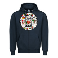Navy christmas  santas favourite Zipper Hoodie - AdoDesignShop
