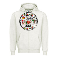 Oatmeal Heather christmas  santas favourite Zipper Hoodie - AdoDesignShop
