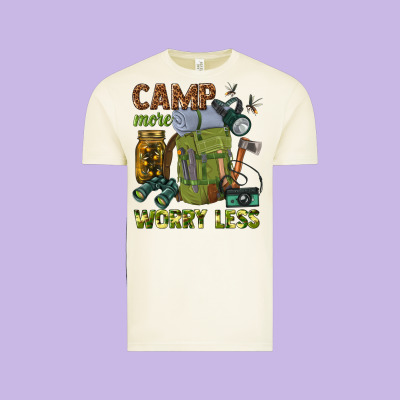 Camp More Worry Less Vintage Tee Designed By Texasbilliewilder