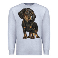 Heather Grey dachshund Premium Sweatshirt - BarkalooDesign