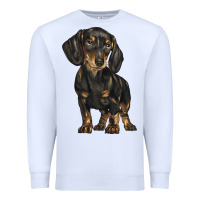 White dachshund Premium Sweatshirt - BarkalooDesign