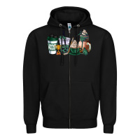 Black hunter green hockey coffee cups Zipper Hoodie - AdoDesignShop
