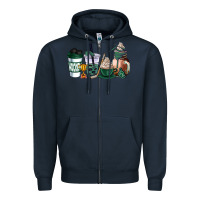 Navy hunter green hockey coffee cups Zipper Hoodie - AdoDesignShop