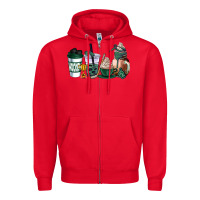 Red hunter green hockey coffee cups Zipper Hoodie - AdoDesignShop