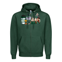 Sports Green hunter green hockey coffee cups Zipper Hoodie - AdoDesignShop