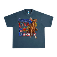 Midnight Navy western sweet land of liberty 4th july billie wilder Urban Heavy Tee - texasbilliewilder
