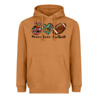 Peace Love Football Heavyweight Hoodie | Teevron