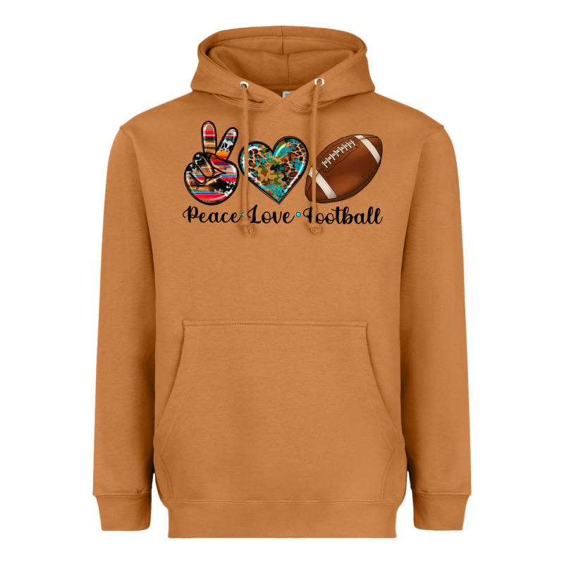Peace Love Football Heavyweight Hoodie by Artiststas | Teevron