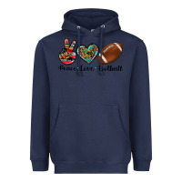 Navy peace love football Heavyweight Hoodie - Artiststas