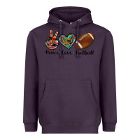 Plum peace love football Heavyweight Hoodie - Artiststas