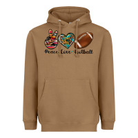 Toasted Coconut peace love football Heavyweight Hoodie - Artiststas