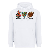 White peace love football Heavyweight Hoodie - Artiststas