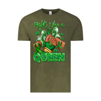 Vintage Olive green ribbon liver cancer afro girl sneakers Vintage Tee - RanaPortraitStore