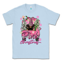 Dusty Blue Pink Christmas Truck Gnome Classic Tee - FaDigitalArtStudio