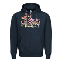 Navy she is strong proverbs 31 25 Zipper Hoodie - JahusDesignShop
