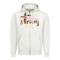 Oatmeal Heather she is strong proverbs 31 25 Zipper Hoodie - JahusDesignShop