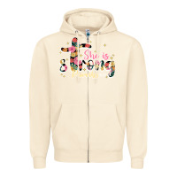 Sandshell she is strong proverbs 31 25 Zipper Hoodie - JahusDesignShop