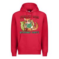 Cardinal purrfect cozy reading vibes Premium Hoodie - MaliasSmallBusiness