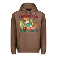 Chestnut purrfect cozy reading vibes Premium Hoodie - MaliasSmallBusiness