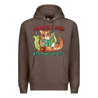 Coffee purrfect cozy reading vibes Premium Hoodie - MaliasSmallBusiness
