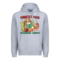 Heather Grey purrfect cozy reading vibes Premium Hoodie - MaliasSmallBusiness