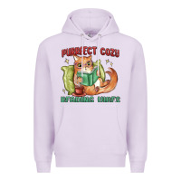 Lilac purrfect cozy reading vibes Premium Hoodie - MaliasSmallBusiness