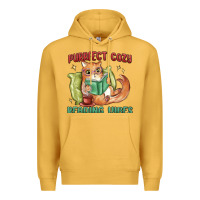 Mustard purrfect cozy reading vibes Premium Hoodie - MaliasSmallBusiness