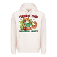 Pale Pink purrfect cozy reading vibes Premium Hoodie - MaliasSmallBusiness