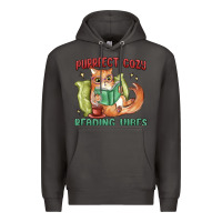 Smoke purrfect cozy reading vibes Premium Hoodie - MaliasSmallBusiness