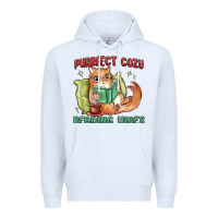 White purrfect cozy reading vibes Premium Hoodie - MaliasSmallBusiness