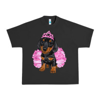 Pigment Black balerina dachshund with tutu Urban Heavy Tee - RanaPortraitStore