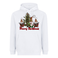 White merry christmas with gnomes Heavyweight Hoodie - AdoDesignShop