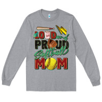 Heather Grey loud and proud softball mom Long Sleeve Tee - Zillion Design Studio