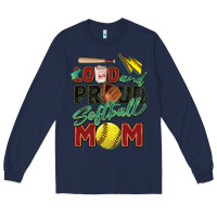 Navy loud and proud softball mom Long Sleeve Tee - Zillion Design Studio