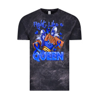 Cloud Black fight like a queen navy blue colon cancer afro gir Vintage Tee - RanaPortraitStore