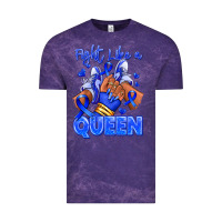 Cloud Purple fight like a queen navy blue colon cancer afro gir Vintage Tee - RanaPortraitStore