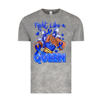 Cloud Rock fight like a queen navy blue colon cancer afro gir Vintage Tee - RanaPortraitStore