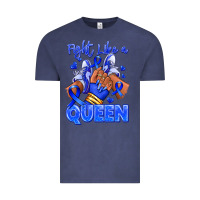 Vintage Denim fight like a queen navy blue colon cancer afro gir Vintage Tee - RanaPortraitStore
