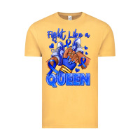 Vintage Mustard fight like a queen navy blue colon cancer afro gir Vintage Tee - RanaPortraitStore