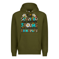 Army Green ive survived too many storms to be bothered by rai Premium Hoodie - NancyCooperArtShop