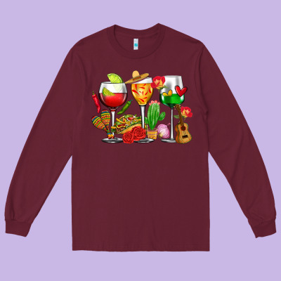 Mexico Wine Glasses Cups Long Sleeve Tee Designed By Cts Tumbler Store