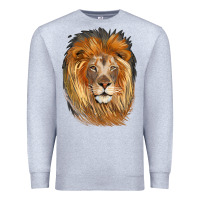 Heather Grey Lion Head Premium Sweatshirt - LillyAllenDesigns