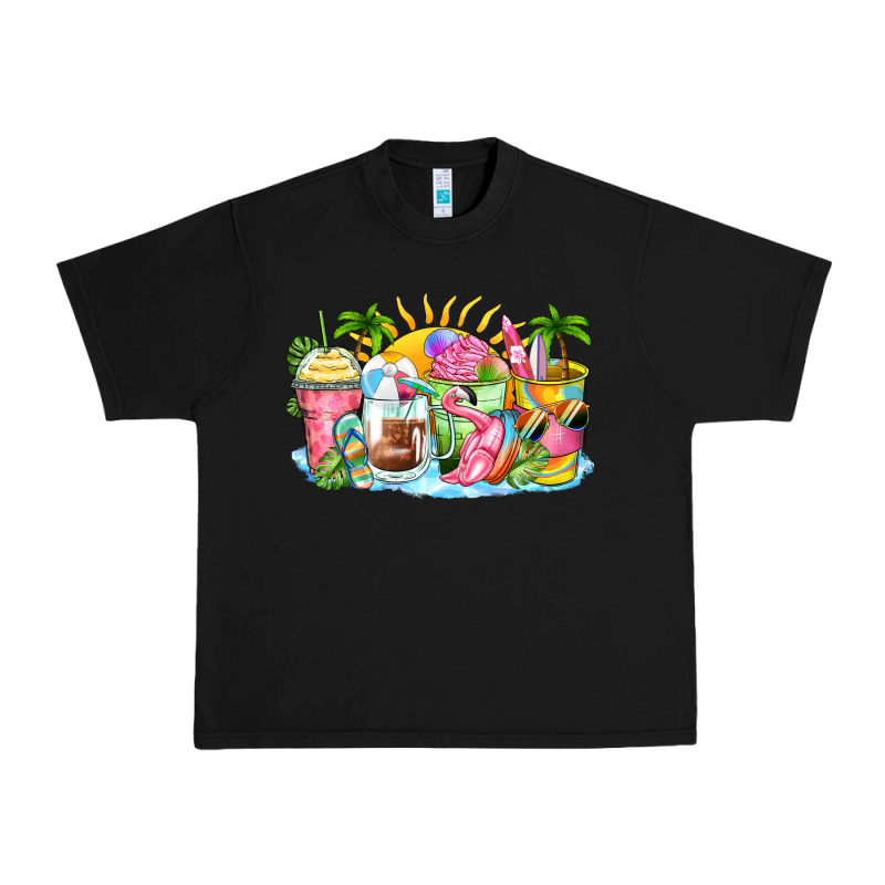 Beach Summer Coffee Cups Urban Heavy Tee by Zillion Design Studio | Teevron