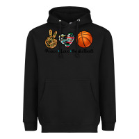 Black peace love basketball Heavyweight Hoodie - Artiststas