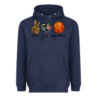 Navy peace love basketball Heavyweight Hoodie - Artiststas