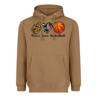 Toasted Coconut peace love basketball Heavyweight Hoodie - Artiststas