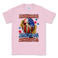 Bubblegum Pink America skeleton 4th of july Classic Tee - CowGirlArtShop