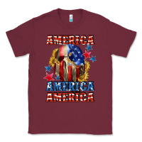 Burgundy America skeleton 4th of july Classic Tee - CowGirlArtShop
