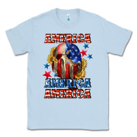 Dusty Blue America skeleton 4th of july Classic Tee - CowGirlArtShop