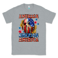Heather Grey America skeleton 4th of july Classic Tee - CowGirlArtShop